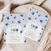 Invitation Deux blueberry doux garçon 2e anniversaire
