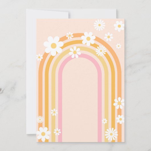 Invitation Deux Boho Daisy Super Rainbow 2e fête d'anniversai (Dos)