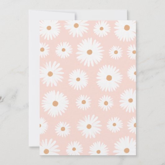 Invitation Deux Boho Retro Daisy Super 2e fête d'anniversaire (Dos)