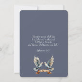 Invitation Deux Bois Chrétien Devenir Un Aquarelle Bleu (Dos)