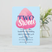 Invitation Deux bonbons en coton doux enfants deuxième annive (Debout devant)