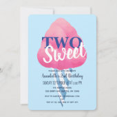 Invitation Deux bonbons en coton doux enfants deuxième annive (Devant)