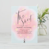 Invitation Deux bonbons rose doux en coton Fille 2e anniversa (Debout devant)