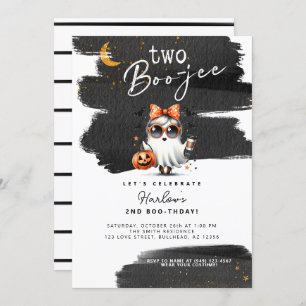 Invitation Deux Boo-jee Cute Ghost Halloween 2e anniversaire