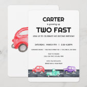 Invitation Deux Camion de Course Rapide 2ème Anniversaire Gar (Devant / Derrière)