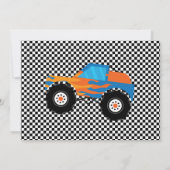 Invitation Deux Camion Monster Rapide Photo Anniversaire (Dos)