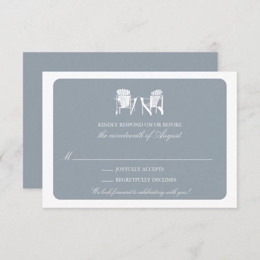 Invitation Deux chaires Adirondack RSVP (Devant / Derrière)