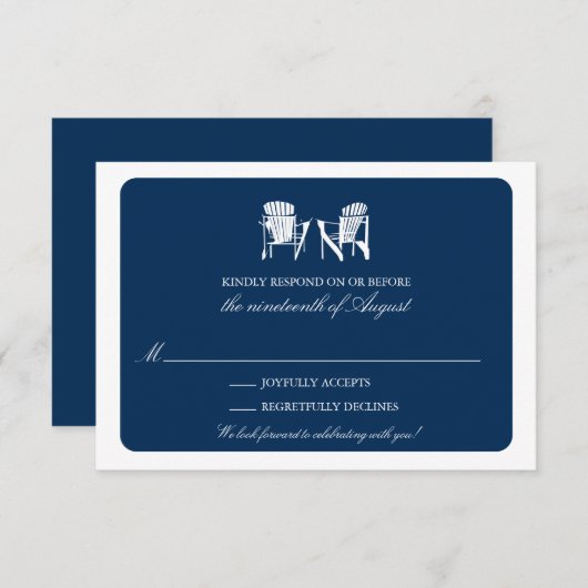 Invitation Deux chaires Adirondack RSVP (Devant / Derrière)