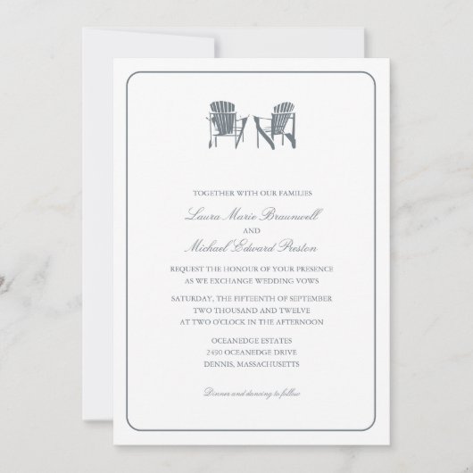 Invitation Deux chaises Adirondack Mariage (Devant)