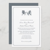 Invitation Deux chaises Adirondack Mariage (Devant / Derrière)