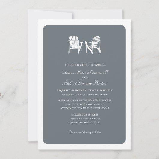 Invitation Deux chaises Adirondack Mariage (Devant)