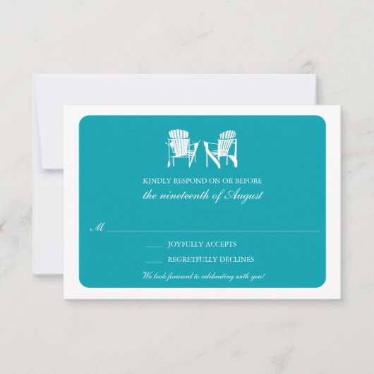 Invitation Deux chaises Adirondack RSVP | Teal (Devant)