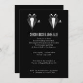 Invitation Deux chambres Bow Cravate Tuxedo Mariage (Devant / Derrière)