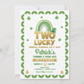 Invitation Deux chanceux 2e anniversaire de la Saint-Patrick (Devant)