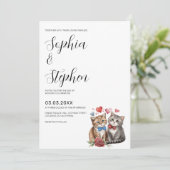 Invitation Deux chats en Mariage amoureux (Debout devant)