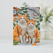 Invitation Deux chats joyeux (Debout devant)