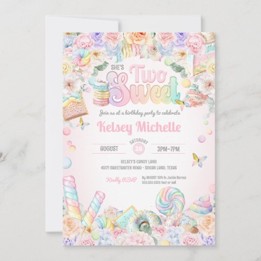 Invitation Deux Chaussures Pastel Douce Shope 2E Anniversaire (Devant)