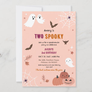 Invitation Deux chauves-souris fantômes de pêche Halloween ef