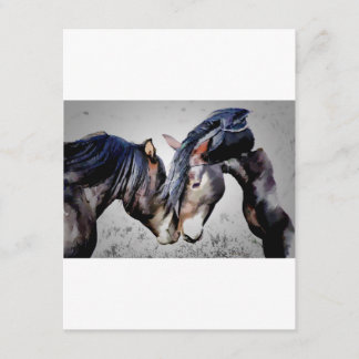 Invitation deux chevaux dans l'invitation d'amour,