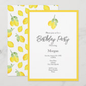 Invitation Deux citrons aquarelle et Motif (Devant / Derrière)