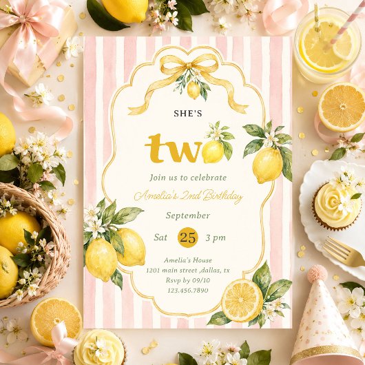 Invitation Deux citrons doux 2e anniversaire