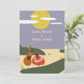 Invitation Deux Citrouilles Mariage Sun de plage (Debout devant)