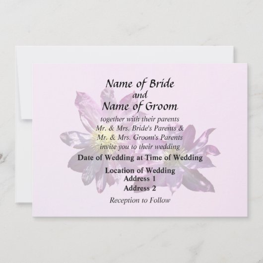 Invitation Deux Clematis Roses (Devant)