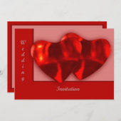 Invitation Deux coeurs (Devant / Derrière)