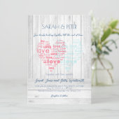 Invitation Deux Coeurs battant ensemble/Mariage rustique doux (Debout devant)