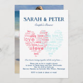 Invitation Deux coeurs battent ensemble/Douche des couples do (Devant / Derrière)