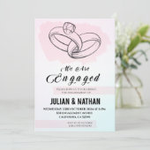 Invitation Deux coeurs, deux anneaux engagent une promesse de (Debout devant)