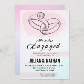 Invitation Deux coeurs, deux anneaux engagent une promesse de (Devant / Derrière)