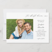 Invitation Deux coeurs Deux Mariage de calligraphie photo (Devant)
