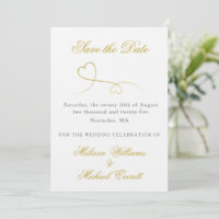 Deux Coeurs d'or | Élégant minimal Enregistrer la
