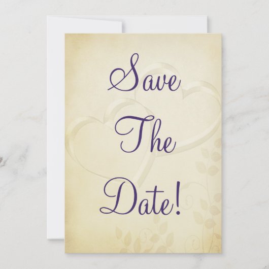 Invitation Deux cœurs mariage à retenir la date (Devant)