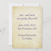 Invitation Deux cœurs mariage à retenir la date (Dos)