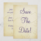 Invitation Deux cœurs mariage à retenir la date (Devant / Derrière)