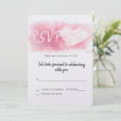 Invitation Deux cœurs/Mariage de la Saint-Valentin/RSVP (Debout devant)