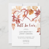 Invitation Deux Coeurs Modernes Tombent Dans L'Amour Mariage (Devant)