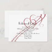 Invitation Deux coeurs pour un dîner de répétition (Devant / Derrière)