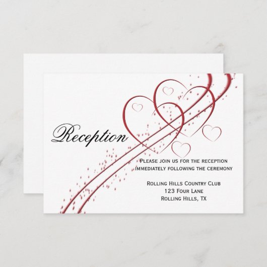 Invitation Deux coeurs pour une réception (Devant / Derrière)