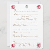 Invitation deux coeurs rouges avec mariage arc blanc (Dos)