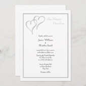 Invitation Deux coeurs, un mariage d'amour (Devant / Derrière)