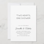 Invitation Deux Coeurs, Une Douche | Douche simple en couple (Devant)