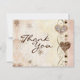 Invitation Deux coeurs unis comme un seul remerciement Notes