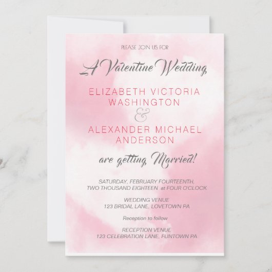 Invitation Deux Coeurs/Valentines Thème/Faire-part de mariage (Devant)