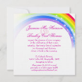 Invitation Deux colombes blanches arc-en-ciel mariage invitat (Dos)