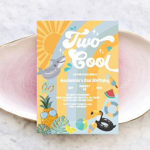 Invitation Deux Cool Anniversaire 2 ans Arc-en-ciel Soleil d'