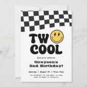 Invitation Deux Cool Anniversaire Sourire Visage Fête Invitat (Devant)