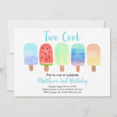 Invitation Deux Cool Blue Popsicle Anniversaire (Devant)
